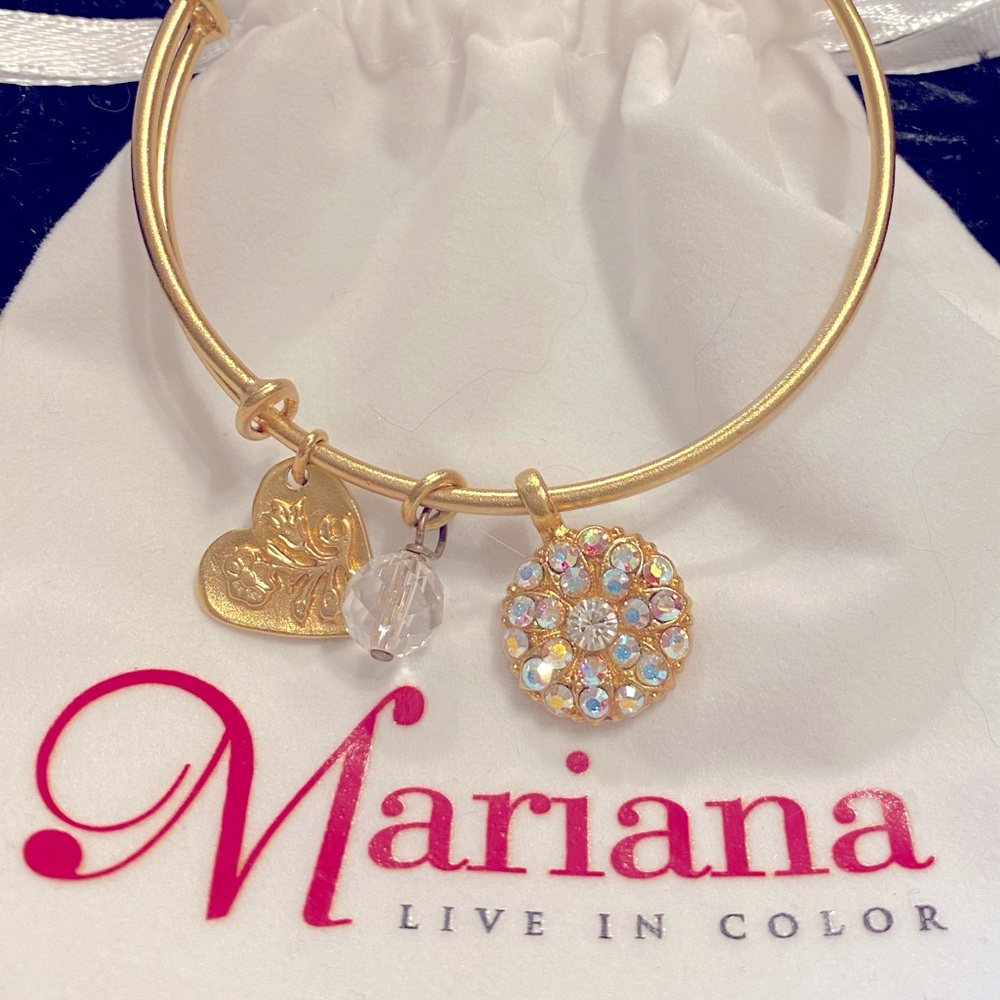 Mariana Gold Charm Bracelet w/Swarovski crystals